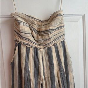 Free People striped chambray strapless dress. Size S.